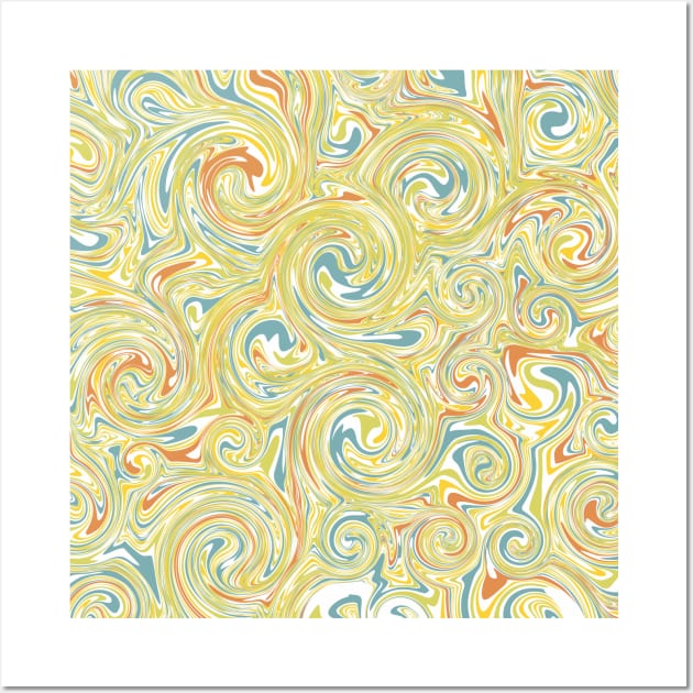 Abstract Liquid Circle-Yellow Wall Art by HartDesain